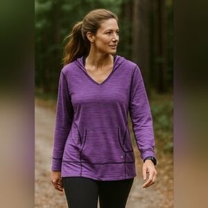 Champion Purple Lightweight Hoodie, Stretchy Performance Wear